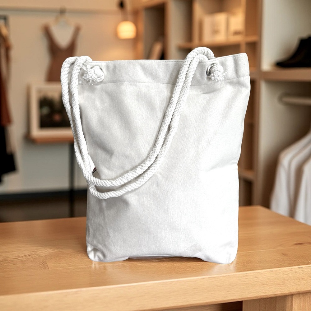 NWT Embroidered Canvas Boho Bohemian Tote Bag - Cream and Multicolor! - Picture 2 of 6